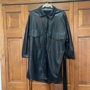 Zara Button Down Leather Shirt / Dress